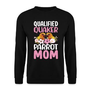 Qualified Parrot Mom Parrot Bird Woman - Unisex Sweatshirt - black - Front - Alina (178cm) & Michal (187cm)