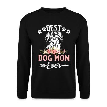 Best Dog Mom Ever Pekingese Mom - Unisex Sweatshirt - black - Front - Alina (178cm) & Michal (187cm)