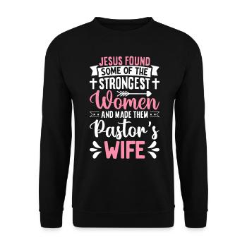 Jesus Frauen Pastorenehefrau Christliche - Unisex Pullover - Schwarz - Vorne - Alina (178cm) & Michal (187cm)