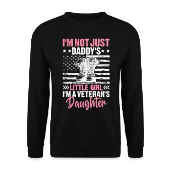 Daddy's Girl Veteran's Daughter Proud Military - Unisex Sweatshirt - black - Front - Alina (178cm) & Michal (187cm)