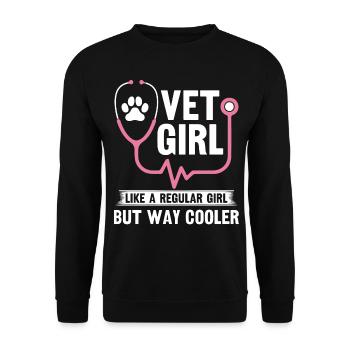 Vet Tech Technician Vet Assistant Vet Girl Way - Unisex Sweatshirt - black - Front - Alina (178cm) & Michal (187cm)