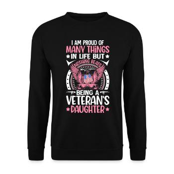 Fille d’un ancien combattant Fier ancien combattant - Sweat-shirt Unisexe - noir - Devant - Alina (178cm) & Michal (187cm)