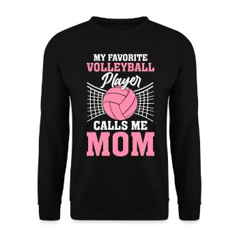 Mein Lieblings-Volleyballspieler nennt mich Mama - Unisex Pullover - Schwarz - Vorne - Alina (178cm) & Michal (187cm)