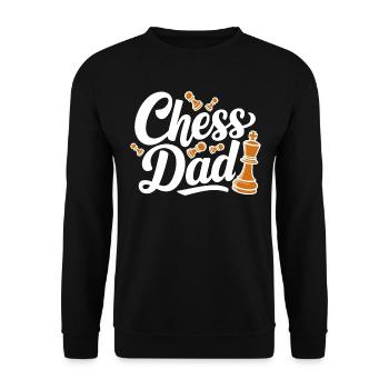 Chess Dad Schach Spruch Zitat - Unisex Pullover - Schwarz - Vorne - Alina (178cm) & Michal (187cm)