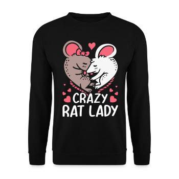 Crazy Rat Lady Rat Pet Owner - Unisex Sweatshirt - black - Front - Alina (178cm) & Michal (187cm)
