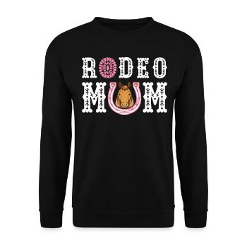 Rodeo Mom Western Country Bull Rider - Unisex Pullover - Schwarz - Vorne - Alina (178cm) & Michal (187cm)