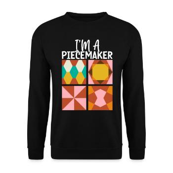 Quilt Lover Knitting Sewing Girl I'm A - Unisex Sweatshirt - black - Front - Alina (178cm) & Michal (187cm)