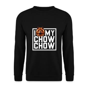 Ich liebe meinen Chow Chow - Unisex Pullover - Schwarz - Vorne - Alina (178cm) & Michal (187cm)