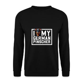 I love my German Pinscher - Unisex Sweatshirt - black - Front - Alina (178cm) & Michal (187cm)