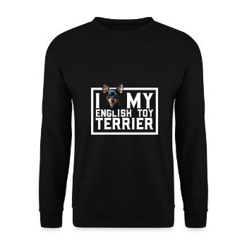 J'adore mon Toy Terrier anglais - Sweat-shirt Unisexe - noir - Devant - Alina (178cm) & Michal (187cm)