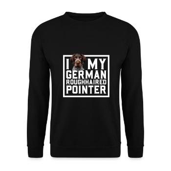 J’adore mon Stichelhaar allemand - Sweat-shirt Unisexe - noir - Devant - Alina (178cm) & Michal (187cm)