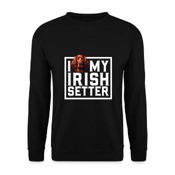 I love my Irish Red Setter - Unisex Sweatshirt - black - Front - Alina (178cm) & Michal (187cm)