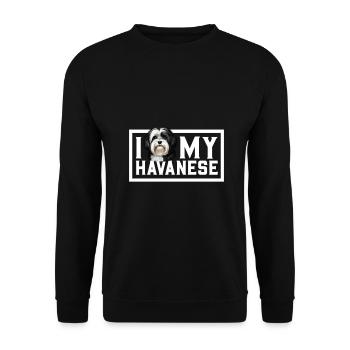 J’adore mon bichon havanais - Sweat-shirt Unisexe - noir - Devant - Alina (178cm) & Michal (187cm)