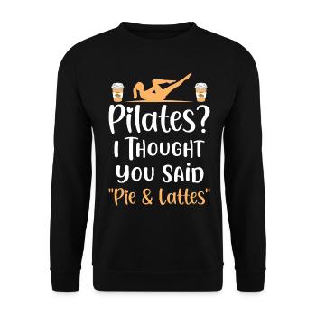 Pilates Pie Lattes Professeur de Pilates Exercice de yoga - Sweat-shirt Unisexe - noir - Devant - Alina (178cm) & Michal (187cm)