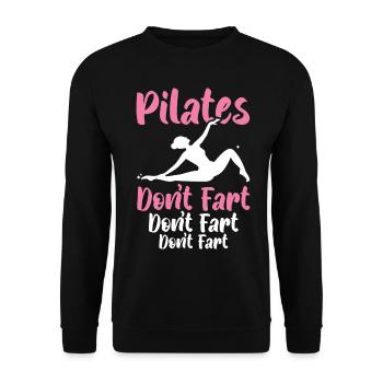 Pilates Don't Fart Pilates Teacher Yoga Exercise - Unisex Sweatshirt - black - Front - Alina (178cm) & Michal (187cm)