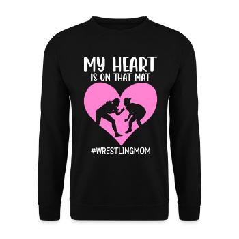 Wrestler Ringen Mein Herz ist auf diesem Mann - Unisex Pullover - Schwarz - Vorne - Alina (178cm) & Michal (187cm)