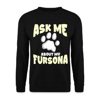 Furry Fandom Furries Fursona Frag mich über meine - Unisex Pullover - Schwarz - Vorne - Alina (178cm) & Michal (187cm)