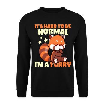 Furry Fandom Furries Fursona Hard To Be Normal - Unisex Sweatshirt - black - Front - Alina (178cm) & Michal (187cm)