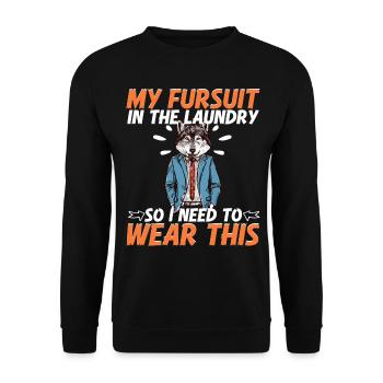 Furry Fandom Furries Fursona Fursuit Is In The - Unisex Sweatshirt - black - Front - Alina (178cm) & Michal (187cm)