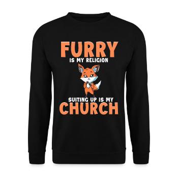 Furry Fandom Furries Fursona Furry Religion Suit - Sweat-shirt Unisexe - noir - Devant - Alina (178cm) & Michal (187cm)