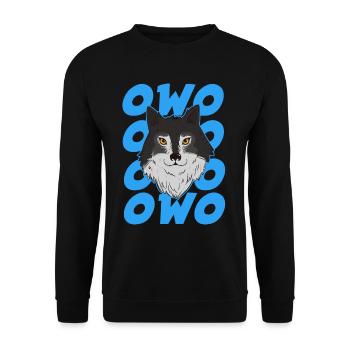 Furry Fandom Pumpkins Fursona Owo - Unisex Sweatshirt - black - Front - Alina (178cm) & Michal (187cm)