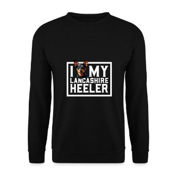 I love my Lancashire Heeler - Unisex Sweatshirt - black - Front - Alina (178cm) & Michal (187cm)