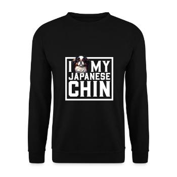 I love my Japanese Chin - Unisex Sweatshirt - black - Front - Alina (178cm) & Michal (187cm)