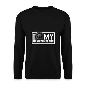 J'adore mon chien Terre-Neuve - Sweat-shirt Unisexe - noir - Devant - Alina (178cm) & Michal (187cm)