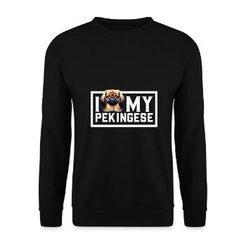 J’adore mes Pékinois - Sweat-shirt Unisexe - noir - Devant - Alina (178cm) & Michal (187cm)