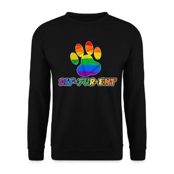 Dif-Fur-Ent Furry Fandom LGBTQ Pride Flag Furries - Unisex Sweatshirt - black - Front - Alina (178cm) & Michal (187cm)