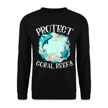Protect Coral Reefs Coral Aquarium - Unisex Sweatshirt - black - Front - Alina (178cm) & Michal (187cm)