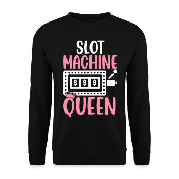 Slot Machine Queen Casino Lover Queen - Unisex Pullover - Schwarz - Vorne - Alina (178cm) & Michal (187cm)