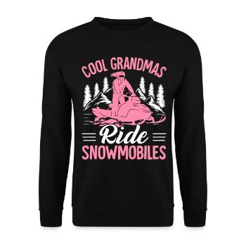 Cool mamies conduisant des motoneiges - Sweat-shirt Unisexe - noir - Devant - Alina (178cm) & Michal (187cm)