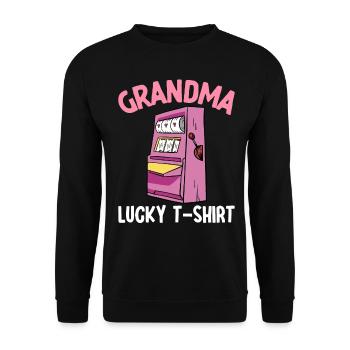 Oma Lucky T-shirt Spielautomat Casino Lover - Unisex Pullover - Schwarz - Vorne - Alina (178cm) & Michal (187cm)