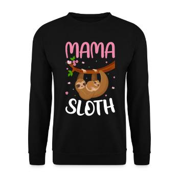 Maman paresseux famille assorti drôle paresseux - Sweat-shirt Unisexe - noir - Devant - Alina (178cm) & Michal (187cm)