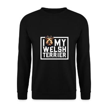 J’adore mon Welsh Terrier - Sweat-shirt Unisexe - noir - Devant - Alina (178cm) & Michal (187cm)