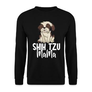 Shih Tzu Mom Dog Mom - Unisex Sweatshirt - black - Front - Alina (178cm) & Michal (187cm)