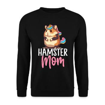 Hamster Mom Female Hamster Lover Design für - Unisex Pullover - Schwarz - Vorne - Alina (178cm) & Michal (187cm)