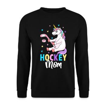 Hockey Mom Weiblicher Hockeyspieler Grafik für - Unisex Pullover - Schwarz - Vorne - Alina (178cm) & Michal (187cm)