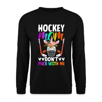 Hockey Mom Don’t Puck With Me Femelle - Sweat-shirt Unisexe - noir - Devant - Alina (178cm) & Michal (187cm)