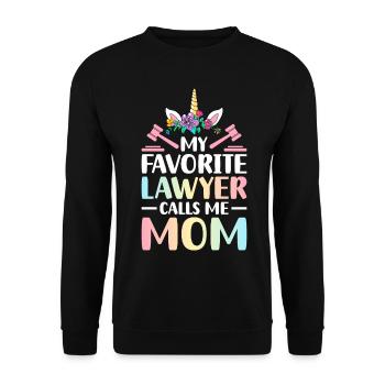 My Favorite Lawyer Calls Me Mom Jurastudenten - Unisex Pullover - Schwarz - Vorne - Alina (178cm) & Michal (187cm)