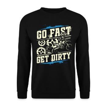 Roulez vite, salissez - Motocross Saying - Sweat-shirt Unisexe - noir - Devant - Alina (178cm) & Michal (187cm)