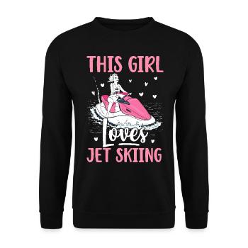 This Girl Loves Jet Skiing Skiers - Unisex Sweatshirt - black - Front - Alina (178cm) & Michal (187cm)