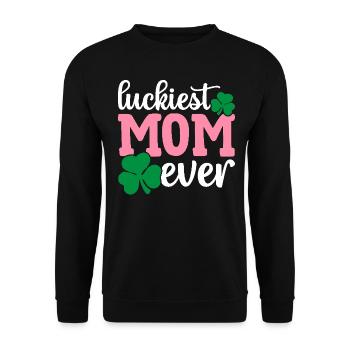 La maman irlandaise de la Saint-Patrick est la plus heureuse - Sweat-shirt Unisexe - noir - Devant - Alina (178cm) & Michal (187cm)