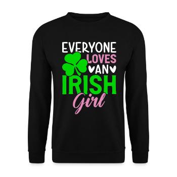 Saint-Patrick L’amour tout le monde aime un Irlandais - Sweat-shirt Unisexe - noir - Devant - Alina (178cm) & Michal (187cm)