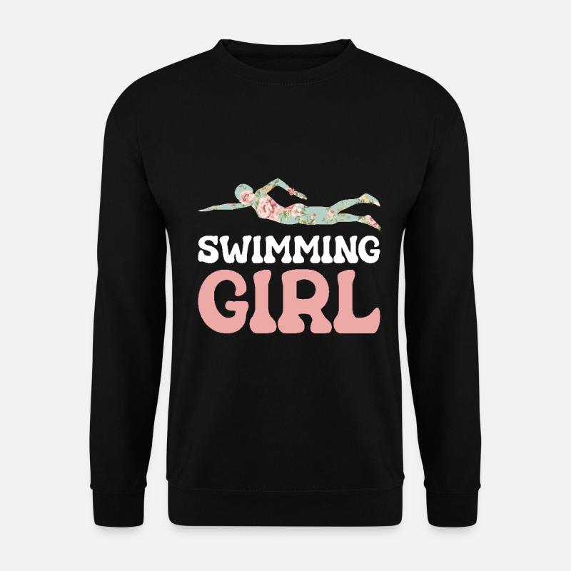 Schwimmen Mädchen Meer Schwimmer - Unisex Pullover - Schwarz