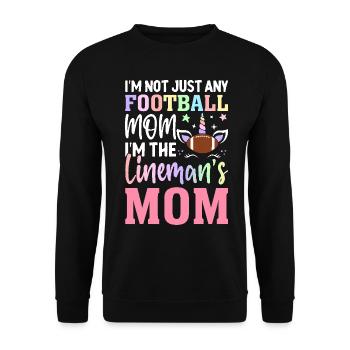 Not just any football mother, but the - Unisex Sweatshirt - black - Front - Alina (178cm) & Michal (187cm)