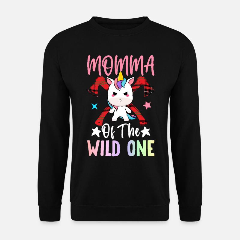 Momma Of Wild One 1 Jahr alt Arborist Geburtstag - Unisex Pullover - Schwarz