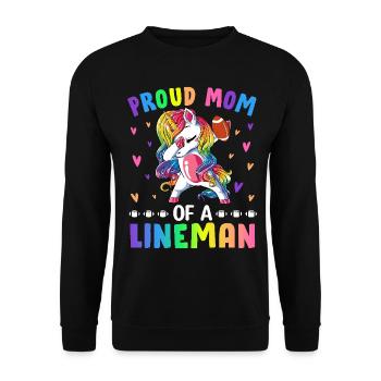 Proud Mom Of A Lineman Mom Football Graphic For - Unisex Sweatshirt - black - Front - Alina (178cm) & Michal (187cm)