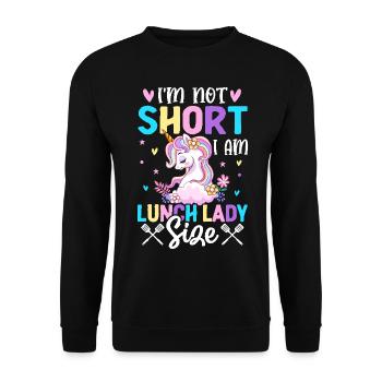 I'm not small, I'm lunch lady - Unisex Sweatshirt - black - Front - Alina (178cm) & Michal (187cm)